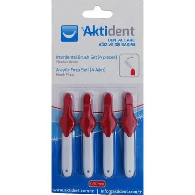 AKTİDENT ARAYÜZ  FIRÇASI 0,50 - 4LÜ  KIRMIZI