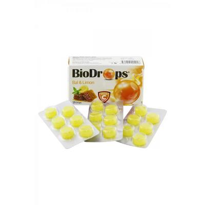 BİODROPS PASTİL MİX BAL+LİMON  18 ADET